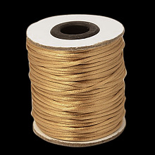 Honeyhandy Nylon Cord, Satin Rattail Cord, for Beading Jewelry Making, Chinese Knotting, BurlyWood, 2mm, about 50yards/roll(150 feet/roll)