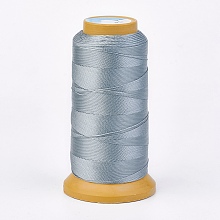 Honeyhandy Polyester Thread, for Custom Woven Jewelry Making, Light Steel Blue, 1mm, about 230m/roll