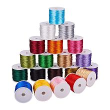 PandaHall Elite 20 Colors 640 Yards 1mm Rattail Satin Nylon Trim Cord for Necklace Bracelet Beading Kumihimo Chinese Knot