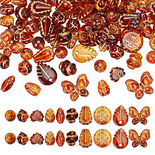 ARRICRAFT 100PCS 10Style Acrylic Bead, Golden Metal Enlaced, Mix Shapes, Mixed Shapes, 10~19.5x8~21x4~12mm, Hole: 1.5~2mm