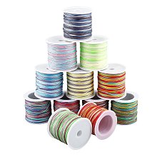 Arricraft 12 Rolls 12 Colors Chinlon Cord, Round, Mixed Color, 0.8mm, about 54.68 Yards(50m)/roll, 1roll/color