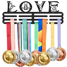 SUPERDANT Word Love Fashion Iron Medal Hanger Holder Display Wall Rack, with Screws, Gymnastics Pattern, 150x400mm