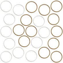 SUNNYCLUE 2 Colors 60Pcs Tibetan Style Linking Rings Alloy Circle Frames Charms Vintage Silver & Golden Links Connectors for DIY Necklaces Bracelets Jewelry Dangle Earring Making