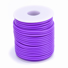 Honeyhandy Hollow Pipe PVC Tubular Synthetic Rubber Cord, Wrapped Around White Plastic Spool, Mauve, 2mm, Hole: 1mm, about 54.68 yards(50m)/roll