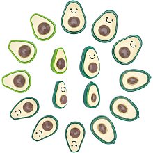 CHGCRAFT 56Pcs Avocado Resin Cabochons Slime Charms Cabochons Imitation Fruit Avocado for Decorations Scrapbooking