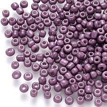 Honeyhandy 12/0 Baking Paint Glass Round Seed Beads, Purple, 1.5~2x1.5mm, Hole: 0.5~1mm, about 30000pcs/pound