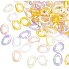 Pandahall Elite 100pcs 5 Colors Acrylic Chain Rings Frosted Transparent Quick Link Connectors Suitable for Summer Earring Necklace Jewelry DIY Craft Making Purse Shoe Chain