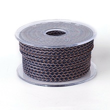 Honeyhandy Braided Cowhide Cord, Leather Jewelry Cord, Jewelry DIY Making Material, Prussian Blue, 3mm, about 5.46 yards(5m)/roll