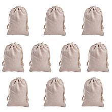 NBEADS 10 Pcs 6.7x4.7 Inch Wheat Cotton Gift Bags Samples Pouches Drawstring Bags Jewelry Pouches Favor Bags