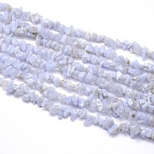 Honeyhandy Natural Blue Lace Agates Strands, Chips, 5~8x5~8mm, Hole: 1mm, about 31.5 inch