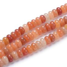 Honeyhandy Natural Red Aventurine Bead Strands, Rondelle, 8x5mm, Hole: 1mm, about 75pcs/strand, 14.9 inch