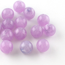 Honeyhandy Round Imitation Gemstone Acrylic Beads, Lilac, 8mm, Hole: 2mm