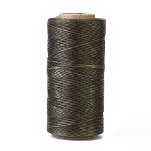 Honeyhandy Waxed Polyester Cord, Micro Macrame Cord, Waxed Sewing Thread, Flat, Dark Slate Gray, 0.8mm, about 284.33 yards(260m)/roll