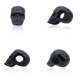 Unicraftale Halloween 304 Stainless Steel European Beads, Large Hole Beads, Skull Head, Gunmetal, 16x9.5x13mm, Hole: 5mm; 6pcs/box