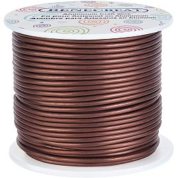 BENECREAT 12 Gauge Matte Jewelry Craft Wire 100 Feet Tarnish Resistant Aluminum Wire for Christmas Halloween Beading Sculpting Model Skeleton Making (Brown, 2mm)