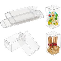 NBEADS 30 Pcs Transparent PVC Box, 1.97×1.97×3.98 inch Plastic Clear Gift Packaging Boxes Wedding Party Favour Boxes for Candy Cookies Cake Chocolate Gift and Molds