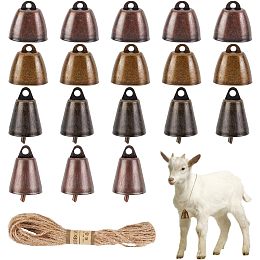 AHANDMAKER 20 Pcs Cow Horse Sheep Grazing Copper Bells, 4 Styles Small Iron Bells Jingle Bells for Crafts, Craft Bells for Pet Bell Horse Sheep Collar Bells Home Door Decor Christmas Bells Decoration