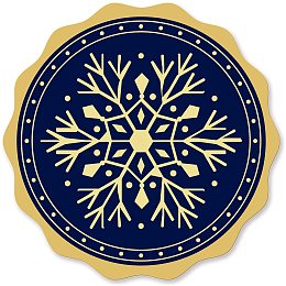 CRASPIRE Gold Foil Certificate Seals Snowflake 2" Round Self Adhesive Embossed Stickers 100pcs for Invitations, Certification, Graduation, Notary Seals, Corporate Seals, Monogram Emboss