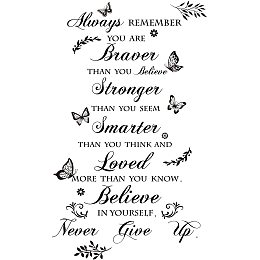 ARRICRAFT Inspirational Quotes PVC Wall Sticker Always Remember You are Loved Butterfly Pattern Wall Decal Self-Adhesive Sticker for Living Room Bedroom Office Decor 18.9"x26"