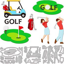 GLOBLELAND Golf Lady Man Cutting Dies for DIY Scrapbooking Metal Golf Sport Die Cuts Embossing Stencils Template for Paper Card Making Decoration Album Craft Decor