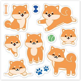 GLOBLELAND Dogs Clear Stamps for DIY Scrapbooking Shiba Inu Silicone Clear Stamp Seals Transparent Stamps for Cards Making Photo Album Journal Home Decoration