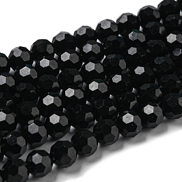 Imitation Porcelain Glass Beads Stands, Faceted, Round, 6mm, Hole: 1mm, about 98pcs/strand, 20.47''(52cm)