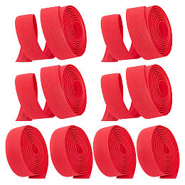 SUPERFINDINGS Artificial Leather Road Bike Handlebar Tapes, with Resin Plugs, Bicycle Bar Tape, Cycling Handle Wrap, Red, 25~2000x25~30x2.5~18mm, 4pcs/set