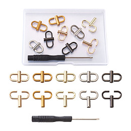 Honeyhandy Adjustable Iron Buckles for Chain Strap Bag, with Iron Screwdriver, Mixed Color, 11pcs/box