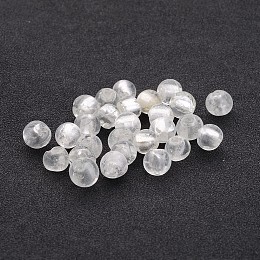 Honeyhandy Handmade Silver Foil Glass Beads, Round, Clear, 7.5~8.5mm, Hole: 1mm