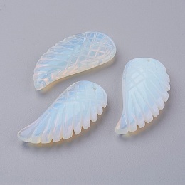 Honeyhandy Opalite Pendants, Wing, 34~35x16~18x6.5~7.5mm, Hole: 1mm