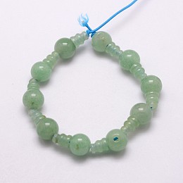 Honeyhandy Natural Green Aventurine 3-Hole Guru Bead Strands, for Buddhist Jewelry Making, T-Drilled Beads, 16.5~18mm, Hole: 2~3mm, 2pcs/set, 10sets/strand, 6.5 inch