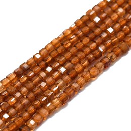 Honeyhandy Natural Garnet Beads Strands, Faceted, Cube, 2x2x2mm, Hole: 0.6mm, about 182pcs/strand, 15.16''~15.55''(38.5~39.5cm)