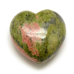 Honeyhandy Natural Unakite Healing Stones, Heart Love Stones, Pocket Palm Stones for Reiki Balancing, 29~30x30~31x12~15mm