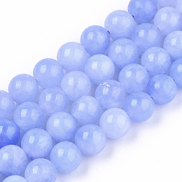 Honeyhandy Natural Quartz Beads Strands, Imitation Blue Lace Agate, Dyed, Round, Lilac, 8.5mm, Hole: 1mm, about 47~49pcs/strand, 14.96 inch~15.67 inch(38cm~39.8cm)