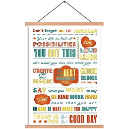 Arricraft Poster Hanger Inspirational Quotes Magnetic Wooden Poster Child Education Hangers Poster with Hanger Canvas Wall Art for Walls Pictures Prints Maps Scrolls 17.3x11in