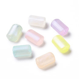 Honeyhandy Luminous Acrylic Beads, Glitter Beads, Glow in the Dark, Rectangle, Mixed Color, 18.5x12x8.5mm, Hole: 2.8mm, about 320pcs/500g