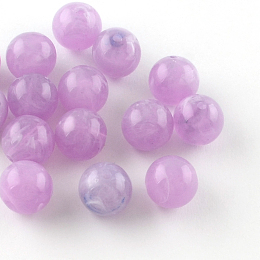 Honeyhandy Round Imitation Gemstone Acrylic Beads, Lilac, 8mm, Hole: 2mm, about 1700pcs/500g