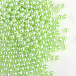 Honeyhandy Imitation Pearl Acrylic Beads, No Hole, Round, Green Yellow, 3mm, about 10000pcs/bag