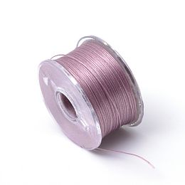 Honeyhandy Special Coated Polyester Beading Threads for Seed Beads, Old Rose, 0.1mm, about 50yards/roll