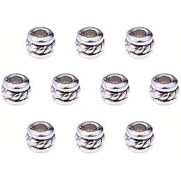 PandaHall Elite 300pcs Tube Spacer Beads Tibetan Alloy Antique Silver Column Jewelry Spacers for Bracelet Necklace DIY Jewelry Making, 4x5mm, Hole: 2.5mm