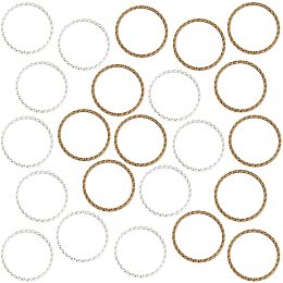 SUNNYCLUE 2 Colors 60Pcs Tibetan Style Linking Rings Alloy Circle Frames Charms Vintage Silver & Golden Links Connectors for DIY Necklaces Bracelets Jewelry Dangle Earring Making