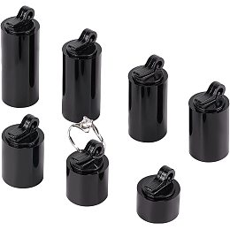 FINGERINSPIRE 7pcs Acrylic Ring Display Stand Black Column Ring Display Holder Acrylic Ring Holder Acrylic Jewelry Organizer for Trade Show Exhibit, Diameter 20mm (7 Heights: 1~2inch)