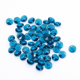 Honeyhandy Glass Charms, Faceted, Cone, Dodger Blue, 8x4mm, Hole: 1~1.2mm