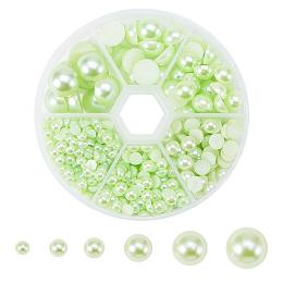 ARRICRAFT 1 Box GreenYellow Mixed Sizes Flat back Pearl Cabochon, about 690pcs/box