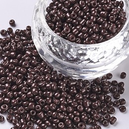 Honeyhandy Baking Paint Glass Seed Beads, Coconut Brown, 12/0, 1.5~2mm, Hole: 0.5~1mm, about 30000pcs/bag