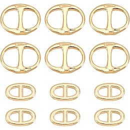 DICOSMETIC 12Pcs 2 Styles Oval Stainless Steel Links Connectors Golden Closed Clasp Links Geometric Linking Ring Connector DIY Crafts for Bracelet Earring Necklace Chain Charms Jewelry Making