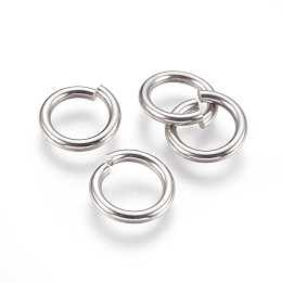 Honeyhandy 304 Stainless Steel Open Jump Rings, Stainless Steel Color, 12 Gauge, 13x2mm, Inner Diameter: 9mm, 300pcs/bag