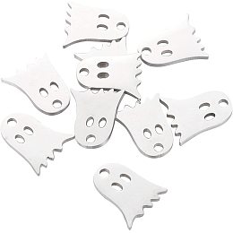 DICOSMETIC 10Pcs Stainless Steel Halloween Ghost Charms Metal Spirit Ghost Charms Halloween Theme DIY Charms for Bracelet Necklace Earrings Making