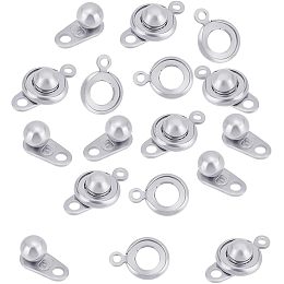 UNICRAFTALE 50 Sets Stainless Steel Snap Clasps Snap Button Clasps Ball and Socket Snap Clasps Press Jewelry Clasps Connector for Bracelet Jewelry Making