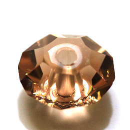 Honeyhandy Imitation Austrian Crystal Beads, Grade AAA, Faceted, Flat Round, PeachPuff, 6x3.5mm, Hole: 0.7~0.9mm